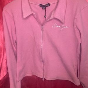 Pink Sean John xl (14) double zip knit collar flare sleeve top / jacket